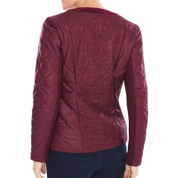 Chico's Zenergy Velvet Trim Jacket Size 0 Long Sleeve Zipper Front Open Front - Picture 2 of 11